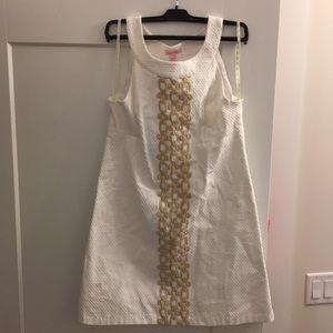 Lilly Pulitzer white and gold shift dress
